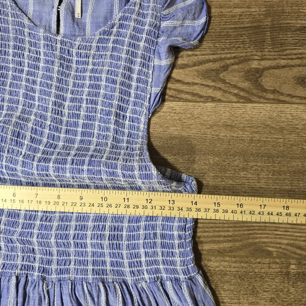 Free People Blue Stripe Backless Smocked Midi Dress - Picture 6 of 8